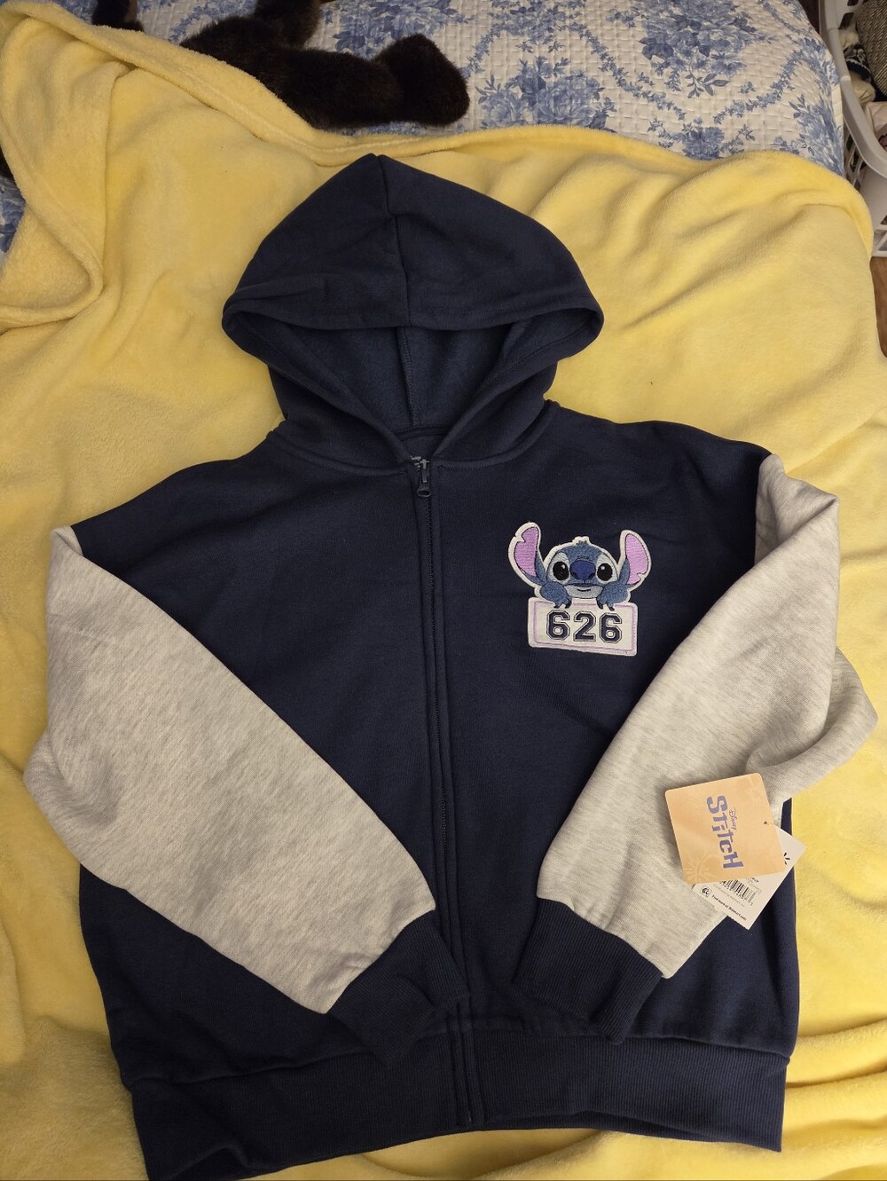 Stitch Navy & Gray Kids Zip-Up Hoodie